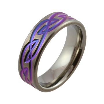 Purple Zirconium Satin Wedding Ring