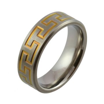 Yellow Hammerhead Zirconium Satin Wedding Ring
