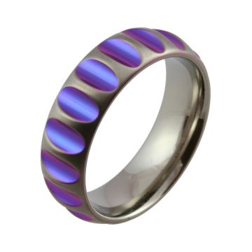 Purple Cut-Out Zirconium Wedding Ring