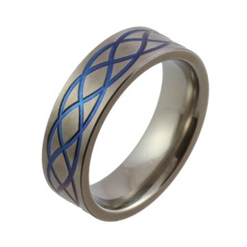 Blue Celtic Knot Zirconium Wedding Ring