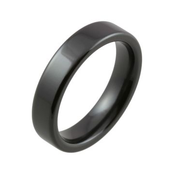 Black Zirconium Flat Comfort Fit Wedding Ring