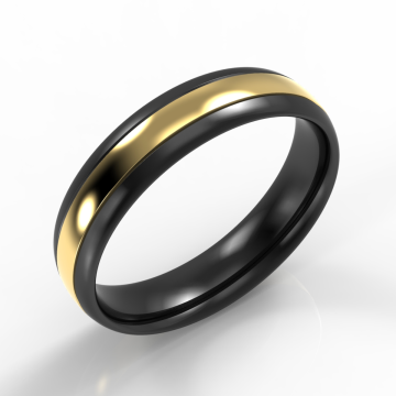 Black Zirconium Classic Court with Yellow Gold Inlay