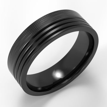 Triple Offset Groove Machined Black Ring