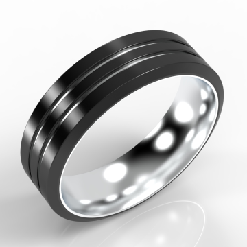Bi-Metal Black Zirconium Bevelled Edge Ring with Twin Channels