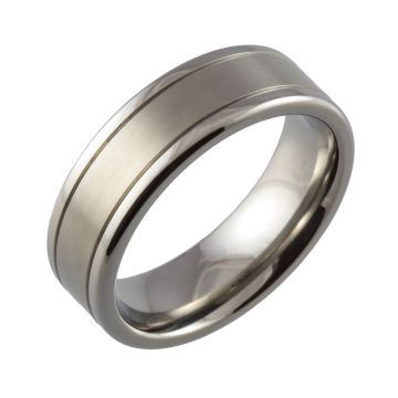 Twin Groove Machined Titanium Ring