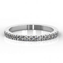 2mm Micro Claw Set Diamond Half Eternity Ring | White Gold, Platinum, Palladium