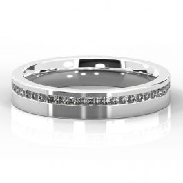 4mm Offset Princess Cut Diamond Ring | White Gold, Platinum, Palladium