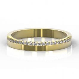 3mm Claw Set Diamond Half Eternity Style Ring | Yellow Gold