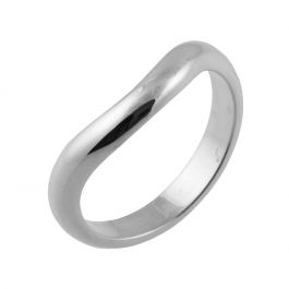 Medium Curve Shaped Classic D | White Gold, Palladium, Platinum Wedding Rings