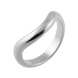 Large Curved Classic D Shape | White Gold, Palladium, Platinum Wedding Rings