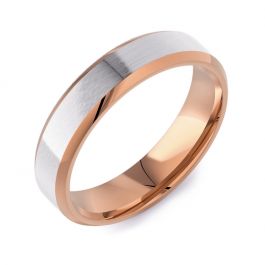 Bevelled Edge Flat Court Two Tone | Rose Gold White Inlay 