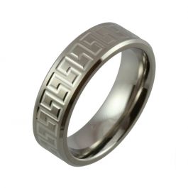 Machined Design with Small Bevelled Edges Titanium Wedding Ring