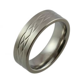 Celtic Knot Design with Satin Finish Titanium Wedding Ring