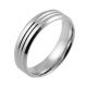 Flat Court with Twin Grooves and Bevelled Edges| White Gold, Palladium, Platinum