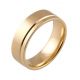 Machined Offset Groove Flat Court | Yellow Gold Wedding Rings