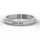 4mm Double Row Claw Set Diamond Ring | Platinum, White Gold, Palladium