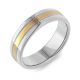 Machined Double Comfort Two Tone | Yellow Gold Inlay 