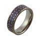 Dark Blue Heart Pattern Zirconium Satin Wedding Ring