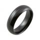 Domed Twin Groove Black Zirconium Wedding Ring