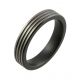 Two Tone Multi Groove Black Zirconium Wedding Ring