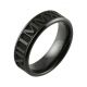 Laser Engraved Roman Numeral Black Zirconium Men’s Wedding Ring