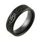 Laser Engraved Celtic Knot Black Zirconium Men’s Wedding Ring