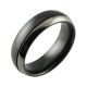 Black Zirconium Two Tone Offset Groove Domed Men’s Wedding Ring