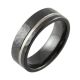 Hammered with Offset Two Tone Channel Black Zirconium Wedding Band