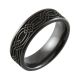 Laser Engraved Celtic Knot Flat Top Black Zirconium Ring