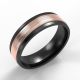 Machined Black Modern Court with 9ct Rose Gold Inlay