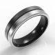 Bi-Metal 50/50 Platinum & Black Zirconium Bevelled Edge Ring
