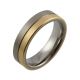 Titanium with Centre Groove and Yellow Gold Inlay Wedding Ring