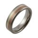 Titanium with Red and White Gold Inlays Wedding Ring