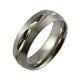 Repeated Cut-Out Design with Satin Top and Polished Detail Titanium Wedding Ring