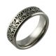 Laser Engraved Damask Pattern Titanium Wedding Ring