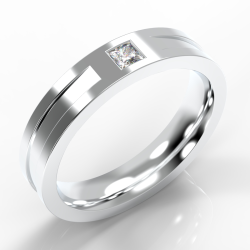 5mm Extra Heavy Machined Flat Court with Princess Diamond