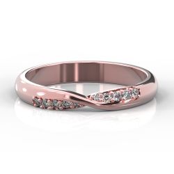 Grain Set Twist Shaped | Rose Gold