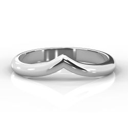 Wishbone Shaped Classic D | White Gold, Palladium, Platinum Wedding Rings